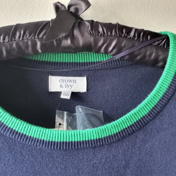 'crown & ivy' NWT Winter themed Fine 100% Cotton Sweater Size XL - Picture 2 of 16